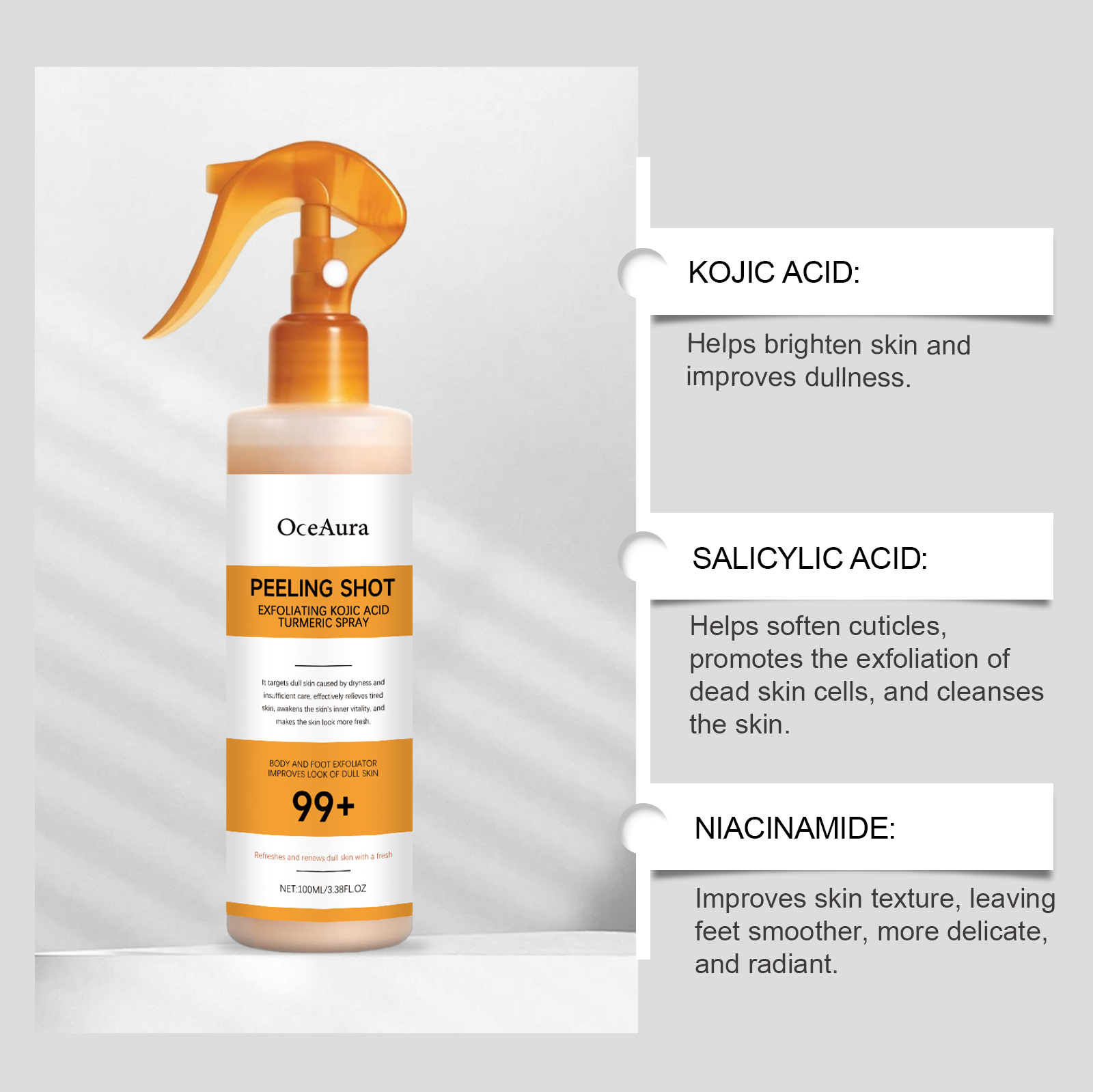 Spray y Suero de Ácido Kójico  - Turmeric reseña y precio
