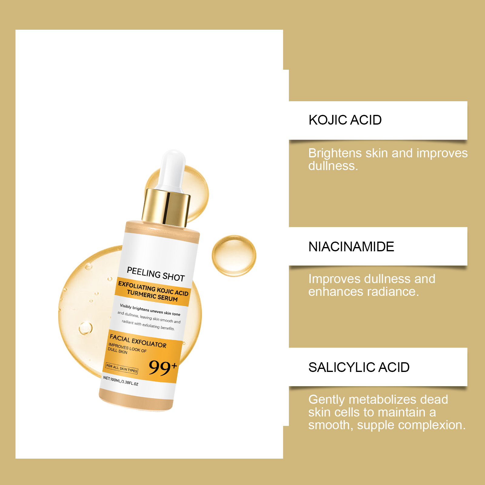 Spray y Suero de Ácido Kójico  - Turmeric reseña y precio