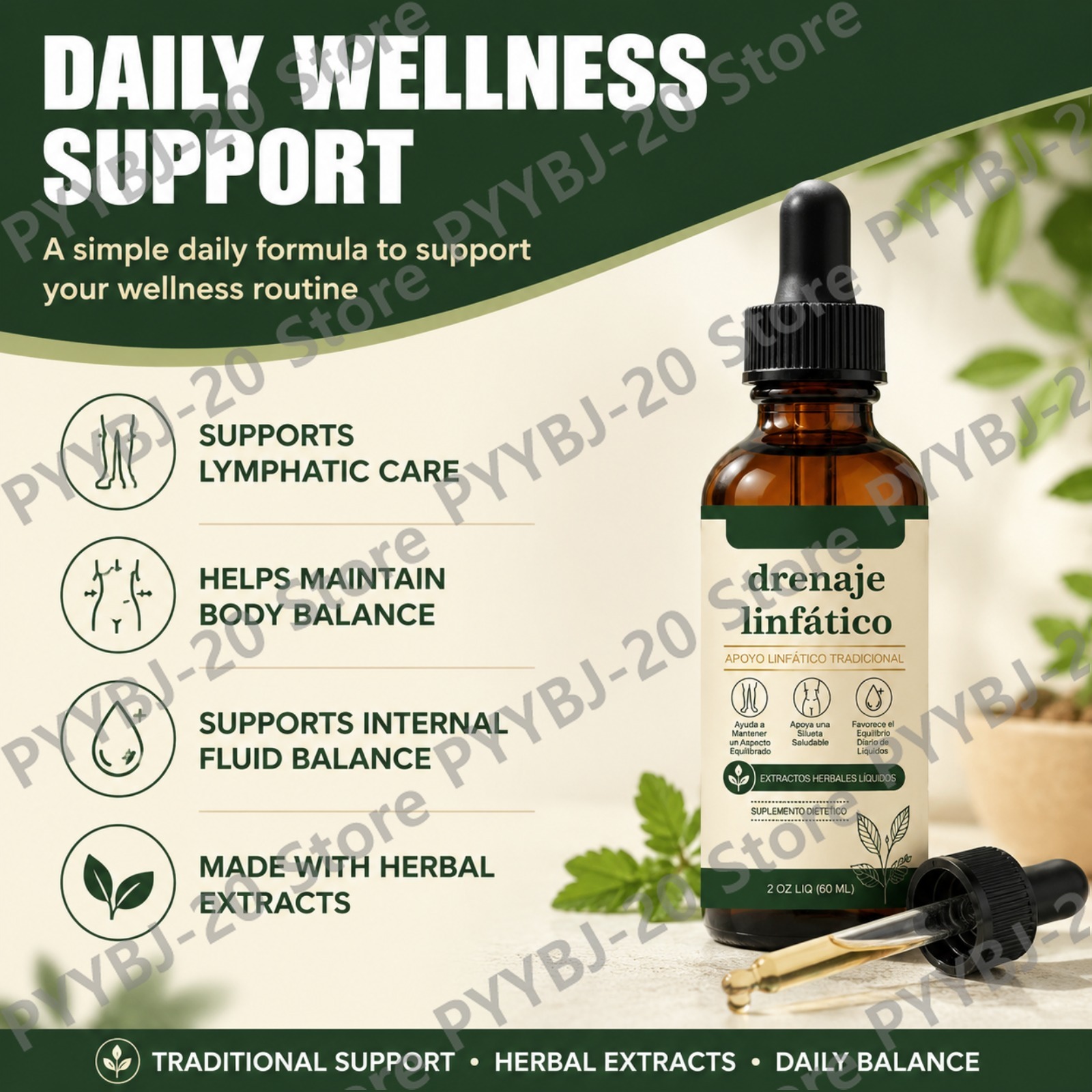 Gotas Líquidas de Apoyo Linfát - Herbal Supplement reseña y precio